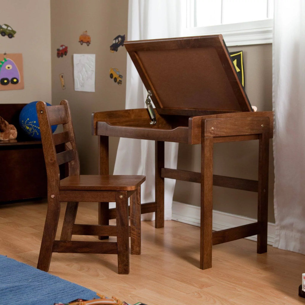 Child Study Desk and Chair Set Walnut Finish R257283