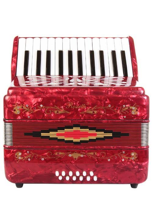 Beginner Piano Accordion 12 Bass 25 Keys Red F18244