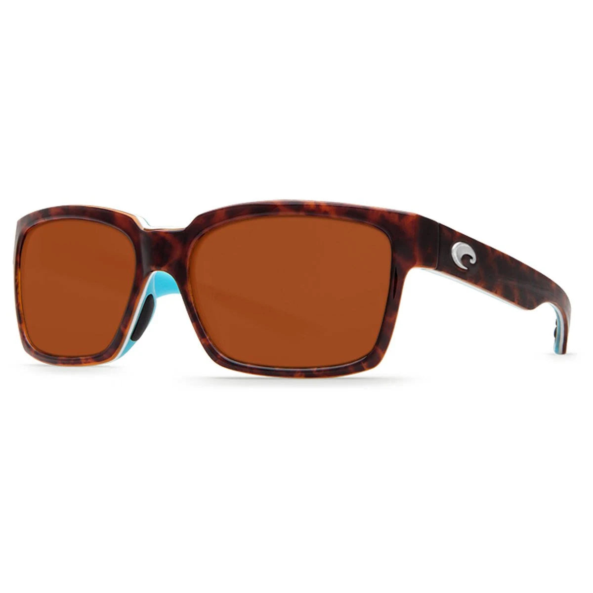 Light Tort White Aqua Square Sunglasses Copper Lens D230