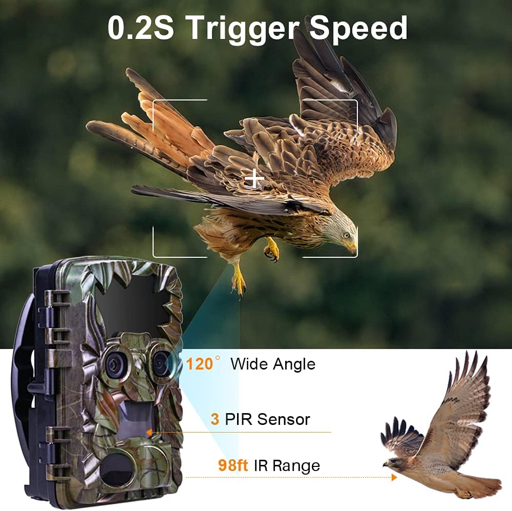 Dual Lens Waterproof Trail Camera with 32GB SD Card U177