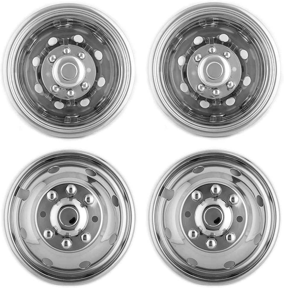 4pc 16 Polished Stainless Steel Dually Wheel Simulators R2234