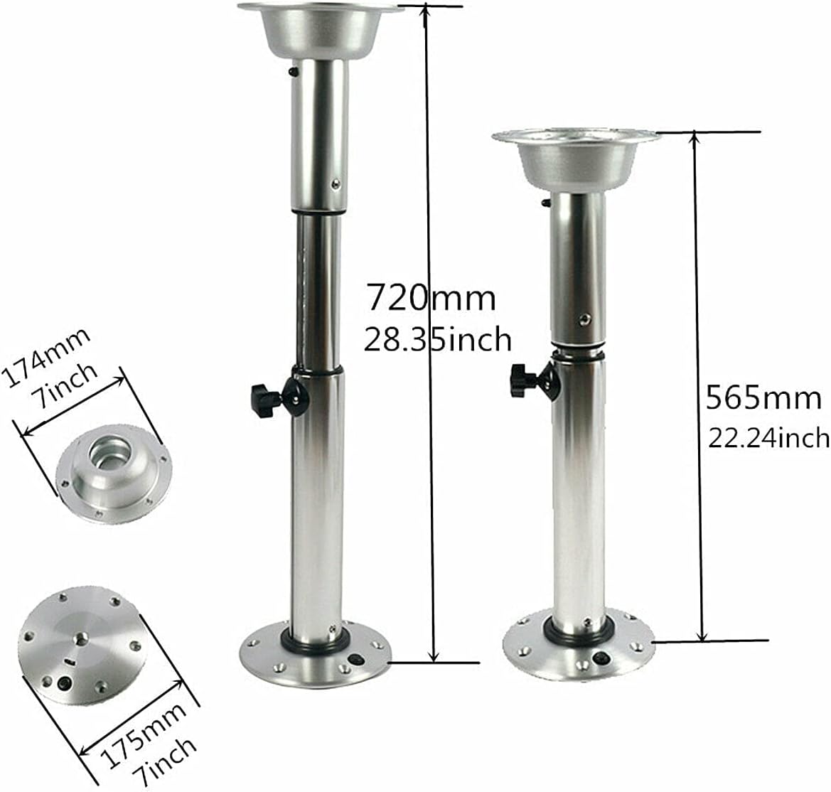 Aluminum Table Pedestal Stand Base 22-28Inch Adjustable Heights Q7707