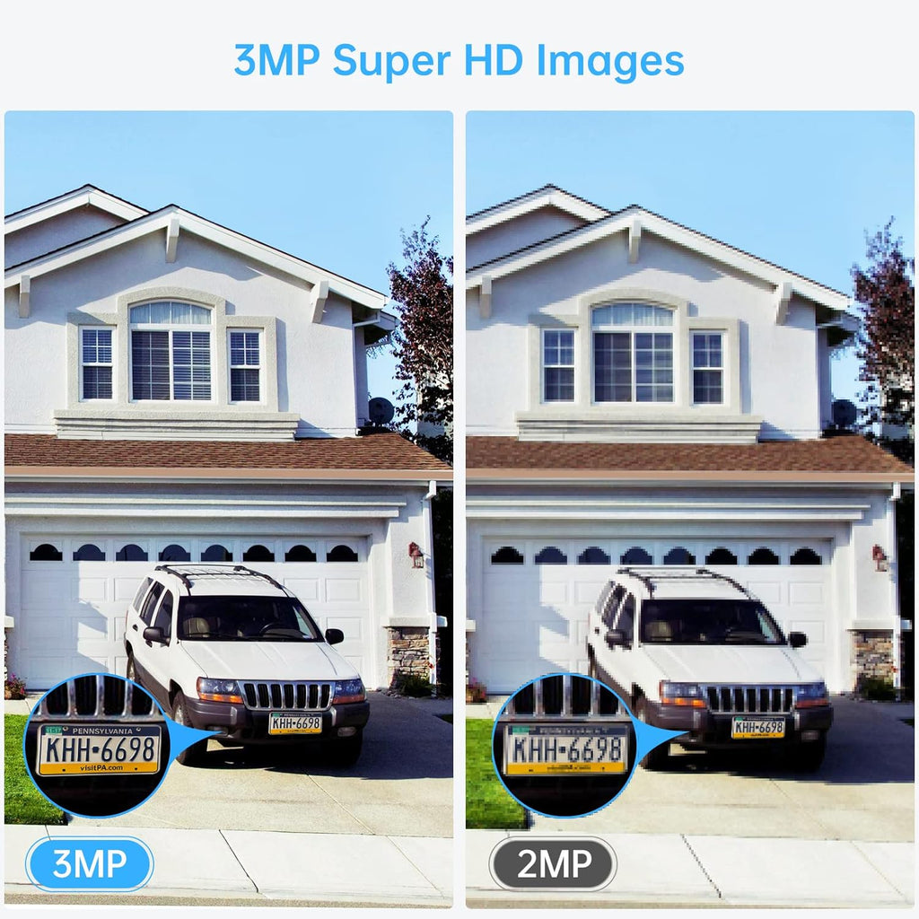 3MP Wireless Security Camera System with Audio, 8CH NVR Kits, 4pcs 3MP Indoor Outdoor WiFi IP Cameras, Night Vision, AI Human Detection S819275