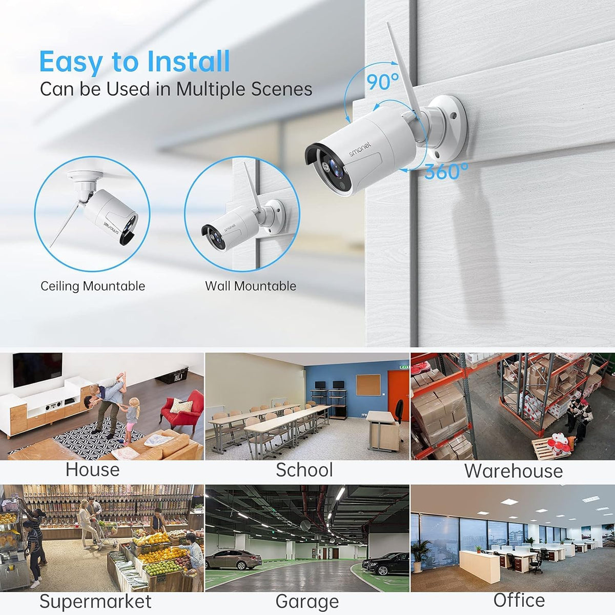 3MP Wireless Security Camera System with Audio, 8CH NVR Kits, 4pcs 3MP Indoor Outdoor WiFi IP Cameras, Night Vision, AI Human Detection S819275