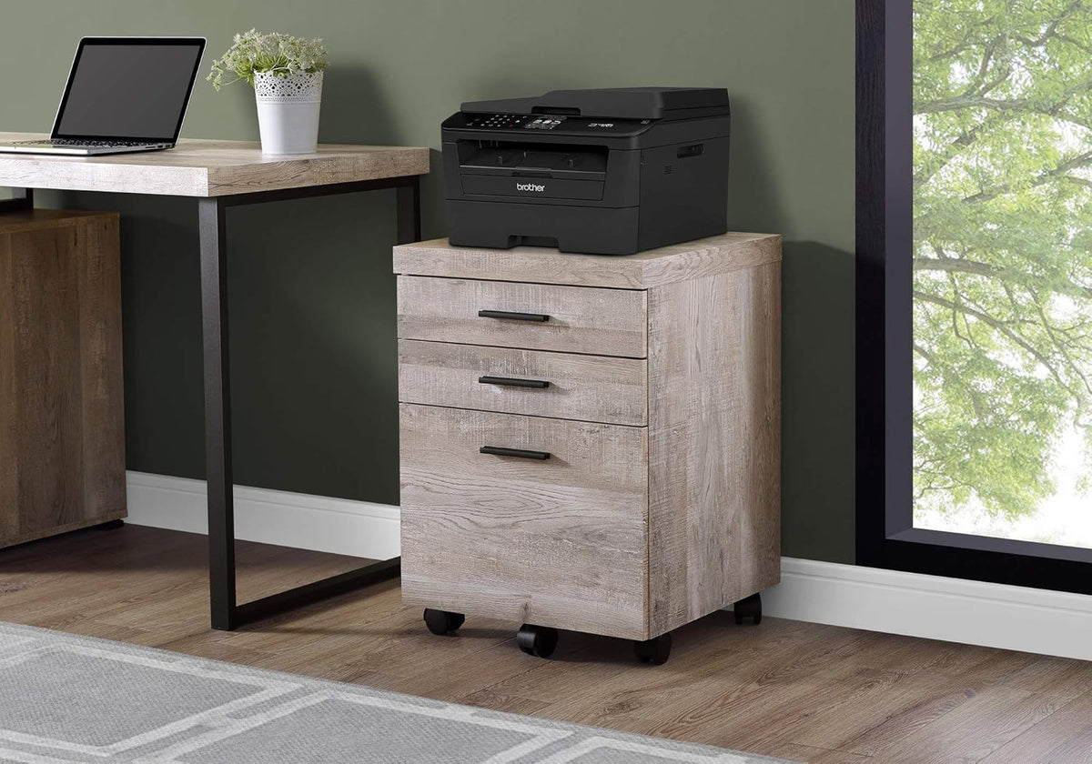 3 Drawer Brown File Cabinet B3044