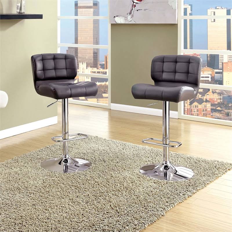 Adjustable Faux Leather Bar Stool Y87929