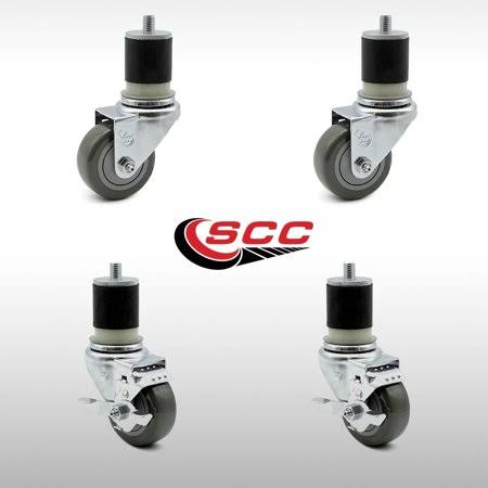 3 x 1.25 inch Stainless Steel Polyurethane Caster Set of 4 M7089