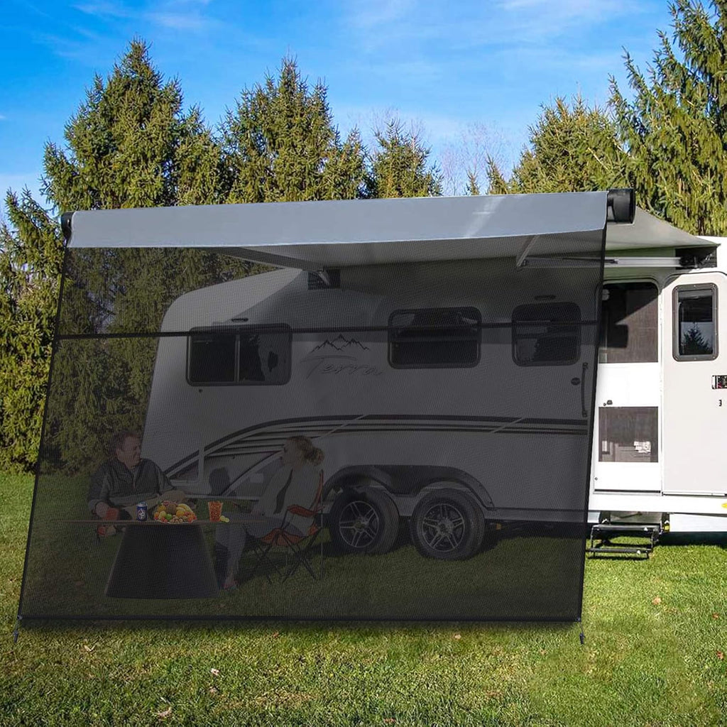 Black Mesh UV Blocker RV Awning Sun Shade Screen 15' x 9' H325360