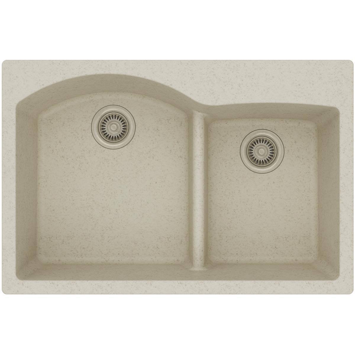 Black Double Offset Bowl Kitchen Sink H83028