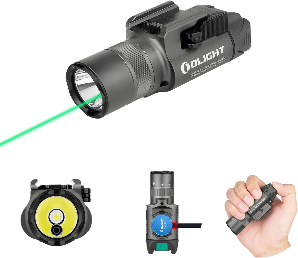 1350 Lumens Rechargeable Tactical Flashlight with Green Beam and White LED K16901