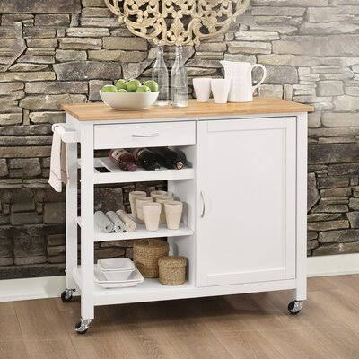 Kitchen Cart with Solid Wood Top B627