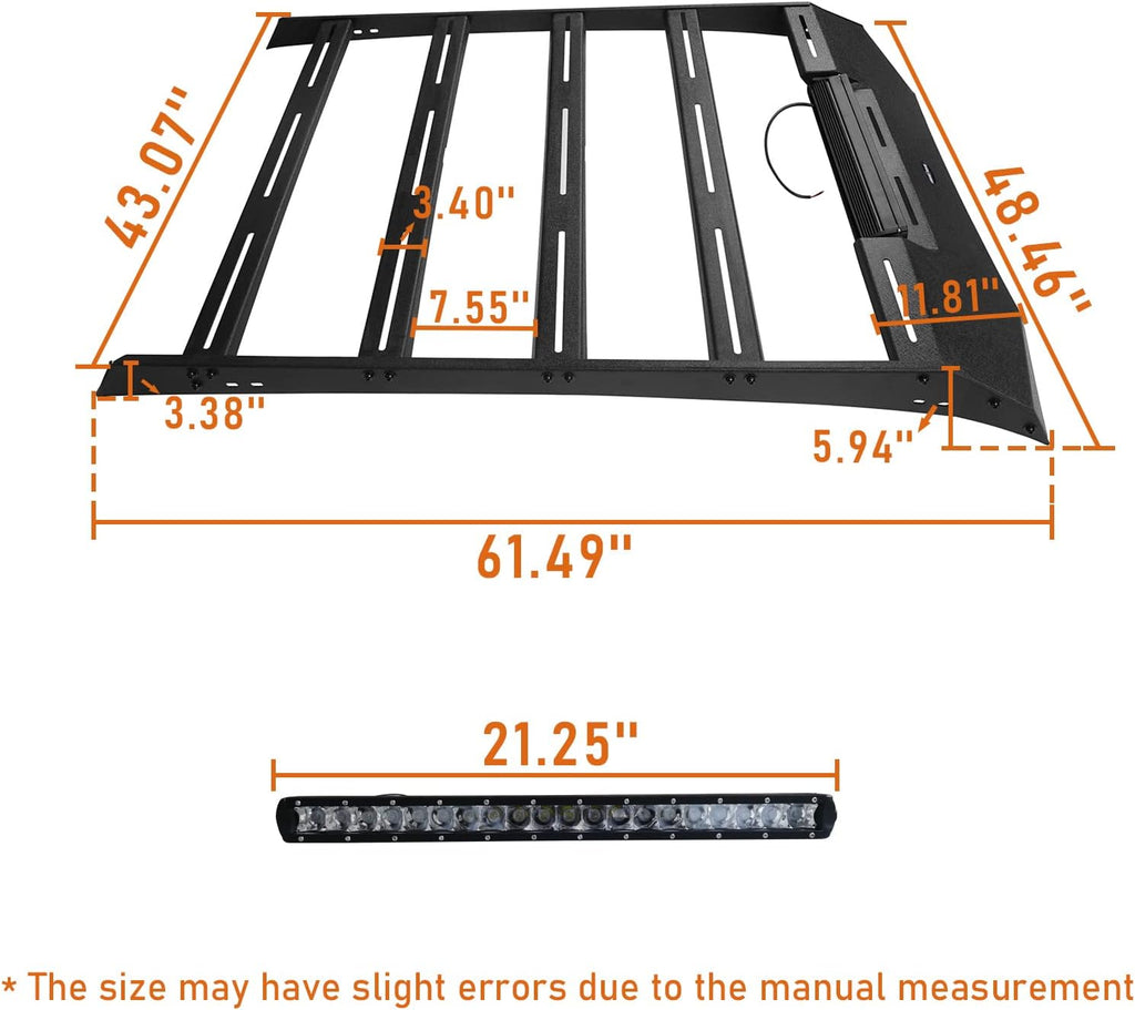 Roof Rack Basket Cargo Carrier with 100W LED Light Bar S185265