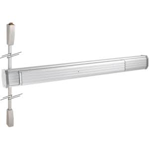 Satin Aluminum Push Pad Surface Vertical Rod Panic Exit Device Y741