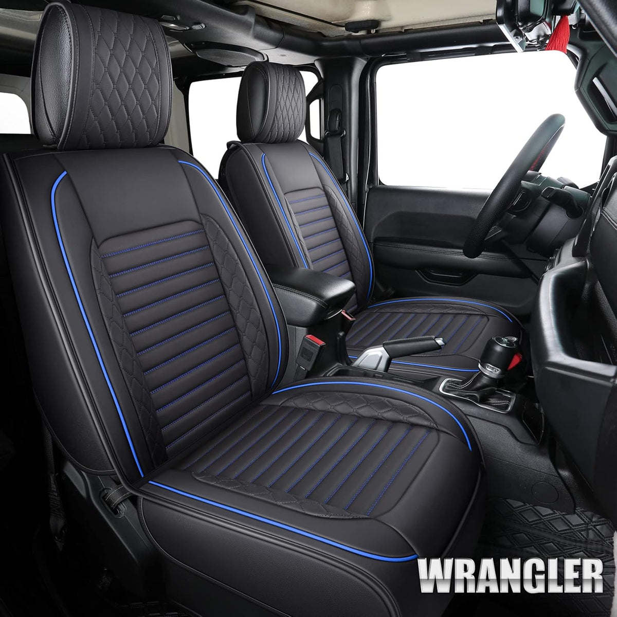 Waterproof Leather Front Car Seat Covers (2 PCS, Black) T319