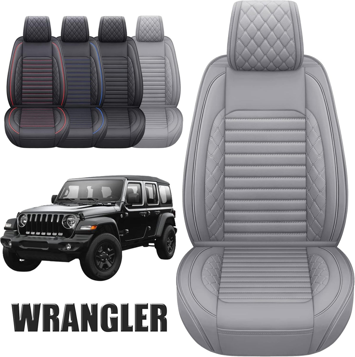 Waterproof Leather Front Car Seat Covers (2 PCS, Black) T319
