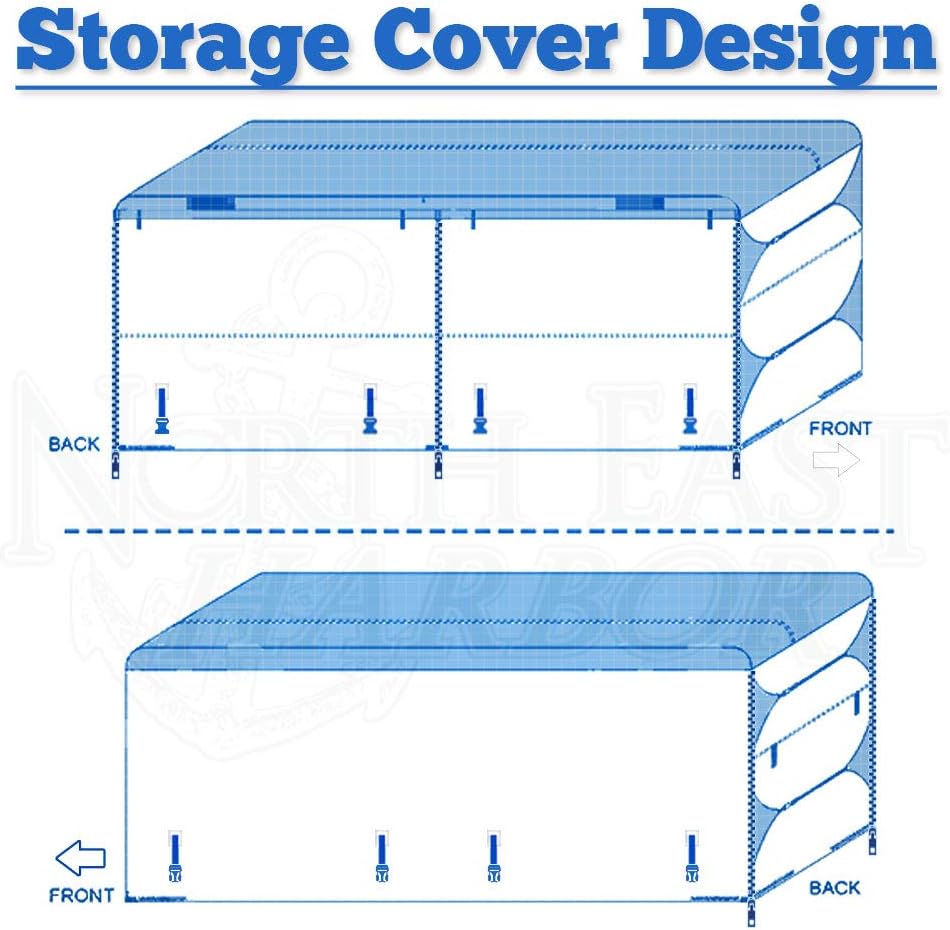 Waterproof RV Travel Trailer Cover Fits 14'-16' with Zippered Panels C8844