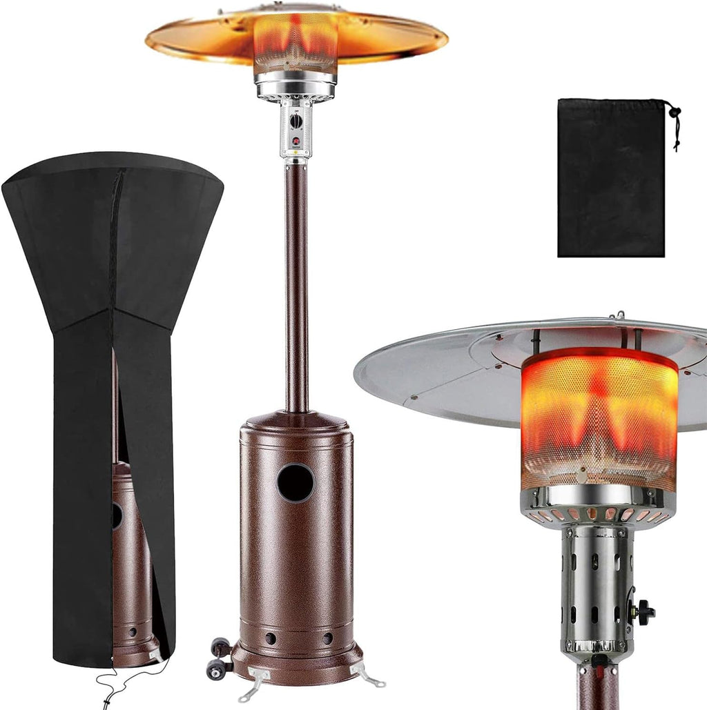 Propane Patio Heater with Cover, Stainless Steel, Bronze G879