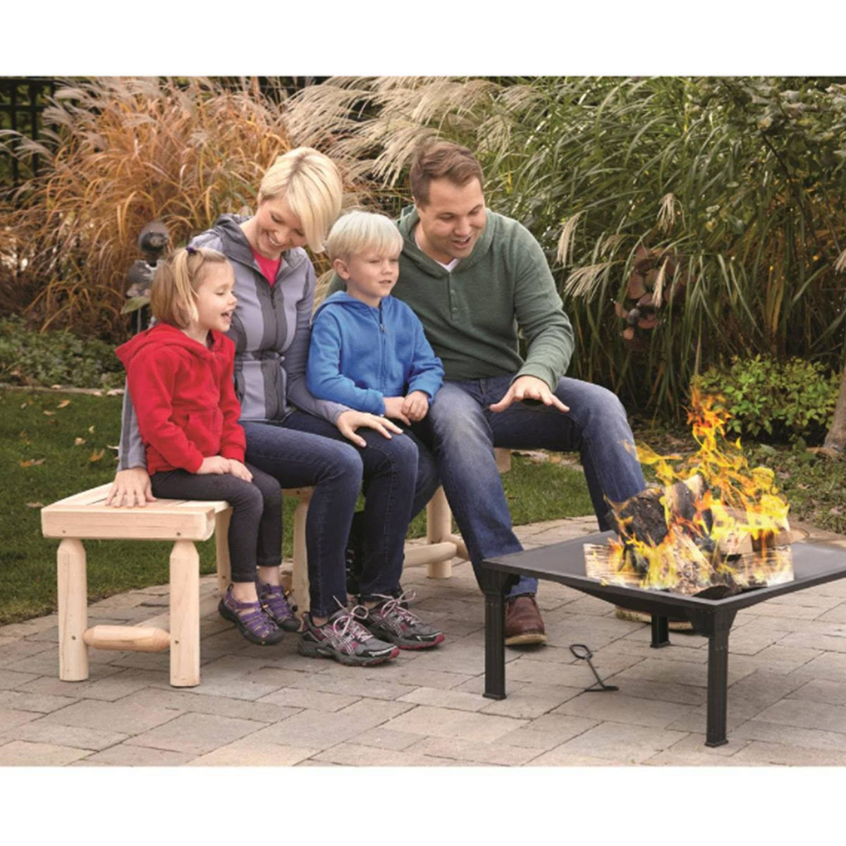 Log Fire Pit Bench G690823
