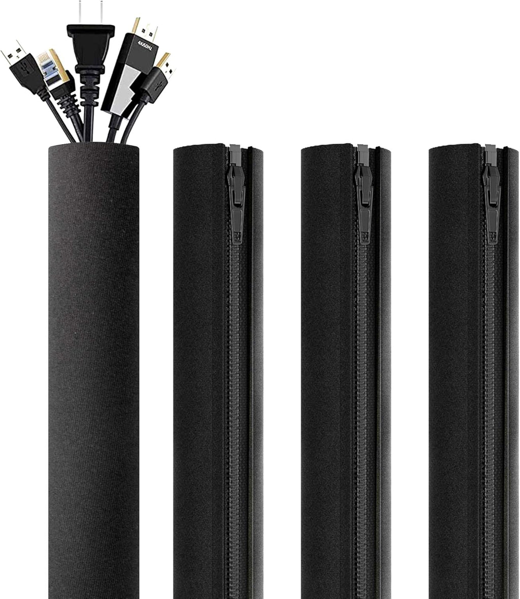 4 Packs Black Cable Management Sleeve G170355