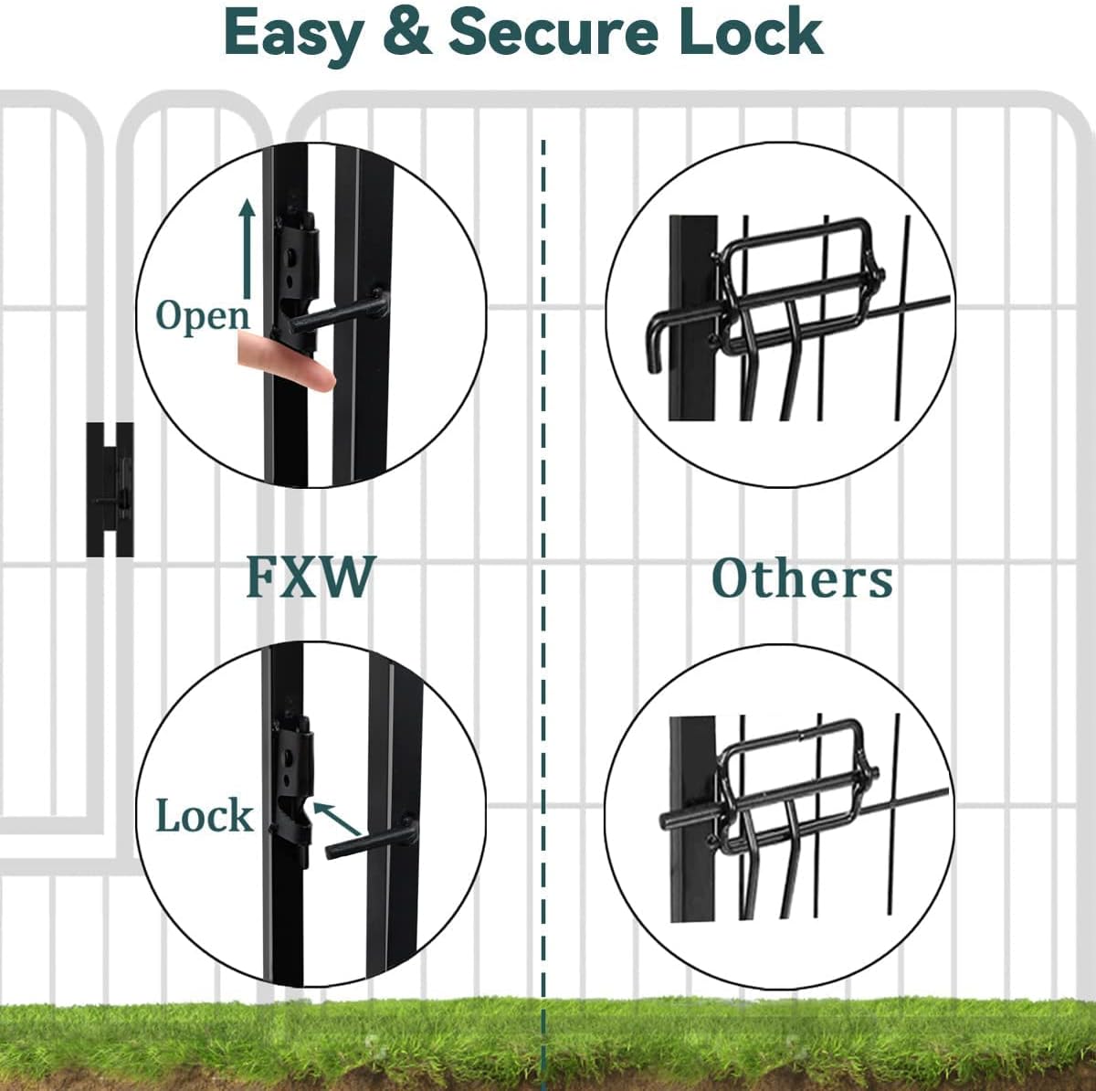 Dog Playpen 8/16/24/32 Panels 24/32/40-Inch Height Pet Fence Gate with Doors J38769