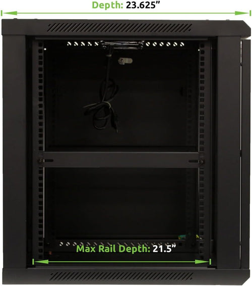 12U Wall Mount Server Cabinet Rack Enclosure with Glass Door Lock K627928