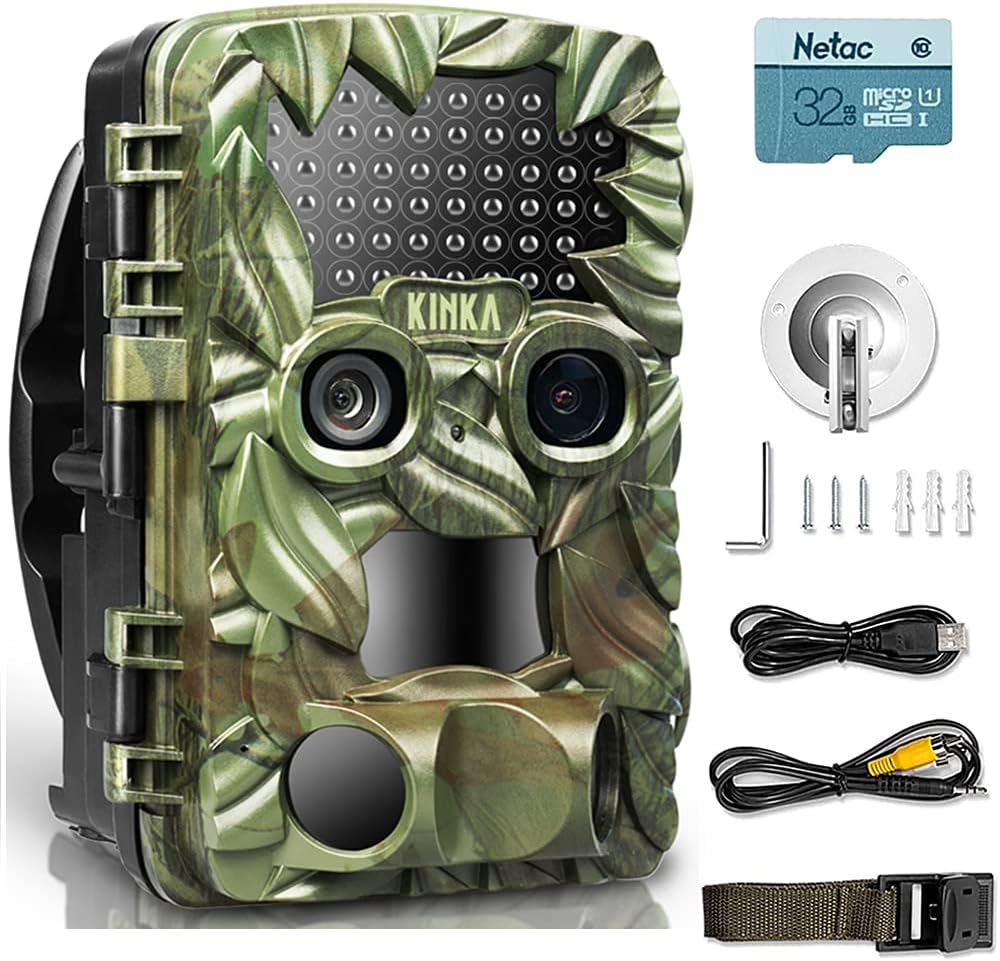 Dual Lens Waterproof Trail Camera with 32GB SD Card U177