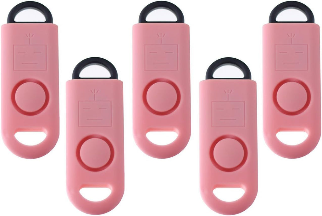 Emergency Alarm with Tripwire Hook, Battery Included, Carabiner Included, Family Pack (5), Pink E861