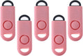 Emergency Alarm with Tripwire Hook, Battery Included, Carabiner Included, Family Pack (5), Pink E861