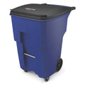 Blue 95 gal Square Rollouts with Casters N911