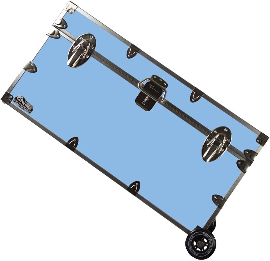 Lockable Trunk Footlocker with Wheels 32 x 18 x 16.5 Inches K53429