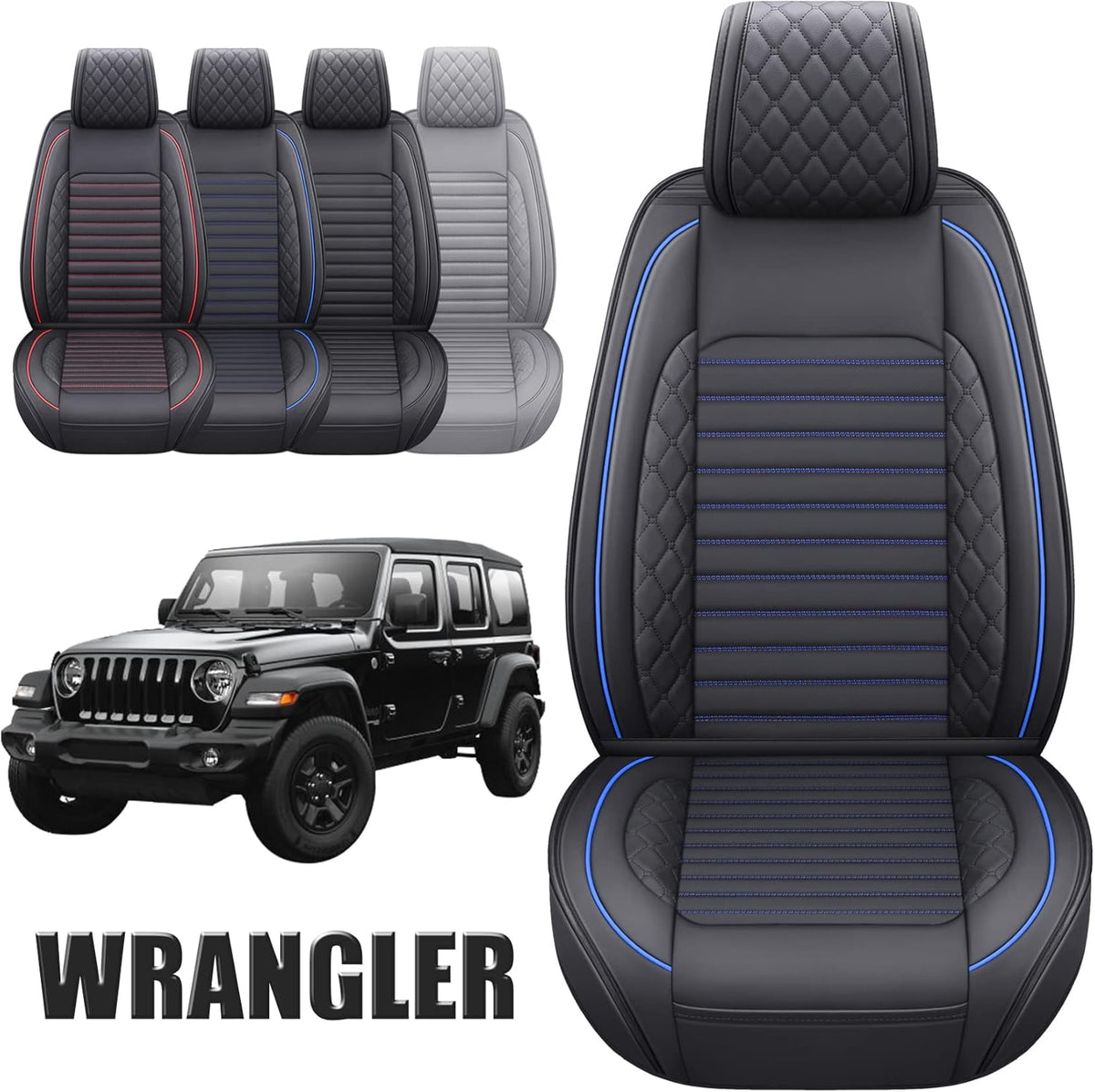 Waterproof Leather Front Car Seat Covers (2 PCS, Black) T319