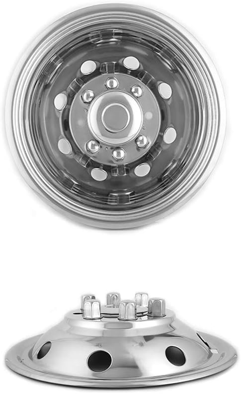 4pc 16 Polished Stainless Steel Dually Wheel Simulators R2234