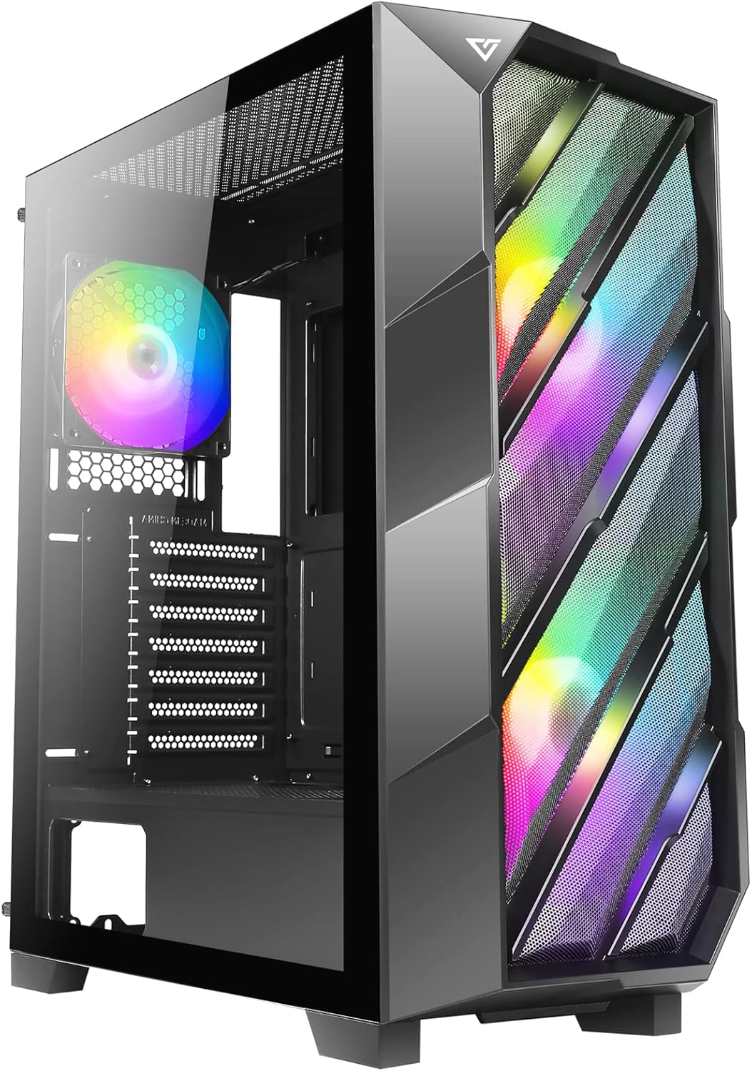 ATX Mid-Tower Case with Tempered Glass Side Panel, Black, Pack of 2 M741379