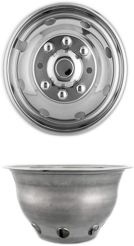 4pc 16 Polished Stainless Steel Dually Wheel Simulators R2234