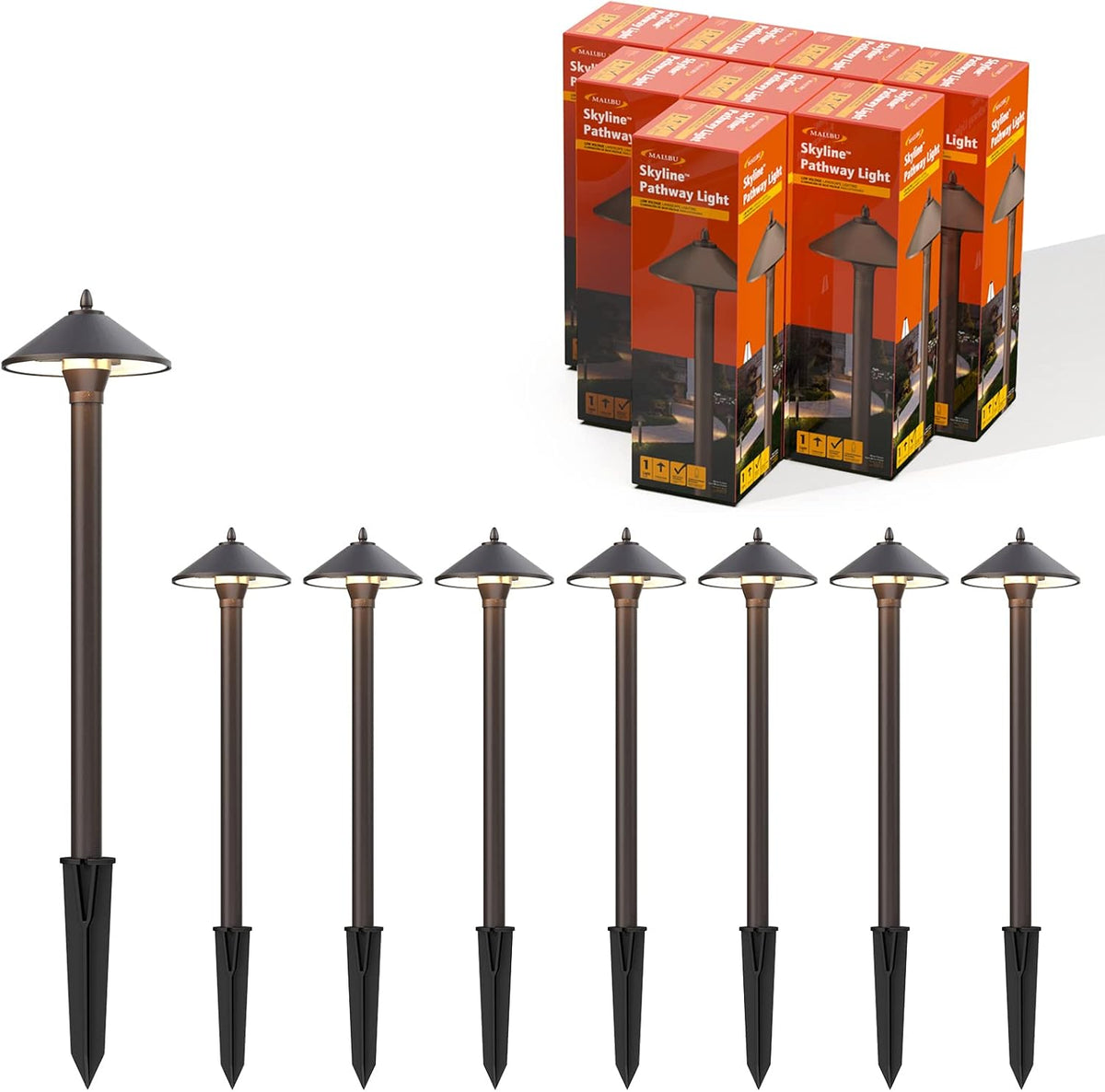10W Low Voltage Landscape Path Lights 8 PK V12874