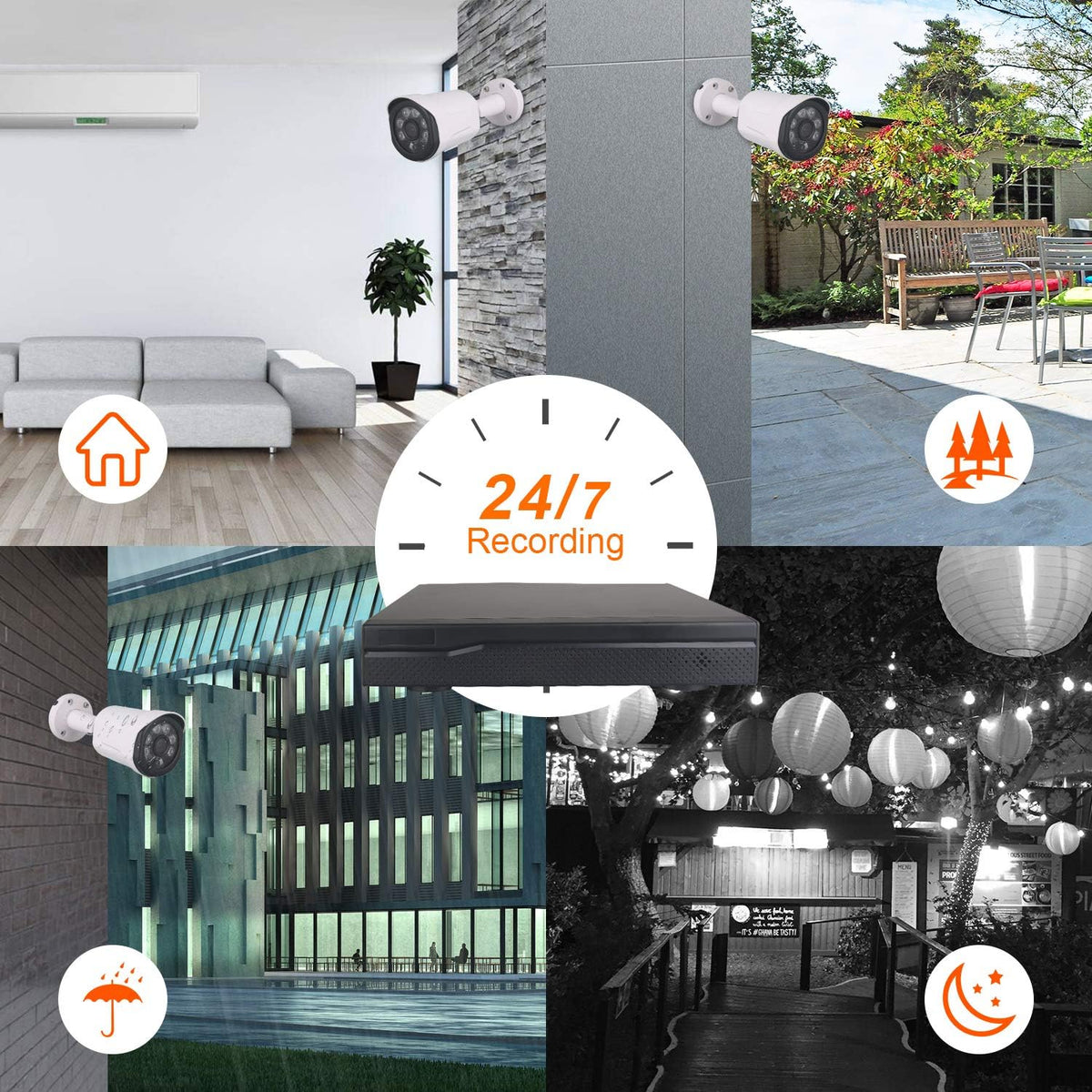 3MP HD POE NVR Security Camera System with 4 Weatherproof Bullet IP Cameras R2145