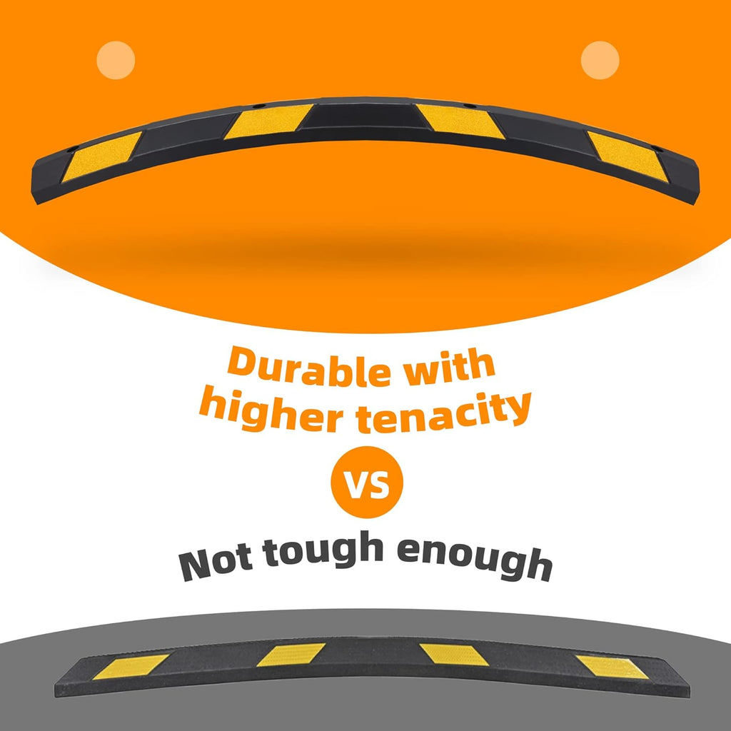 72" Rubber Parking Bumper with Reflective Stripes, Pack of 2 Y4712