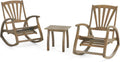 Rocker Recliners with Side Table Acacia Wood Gray Finish S74478
