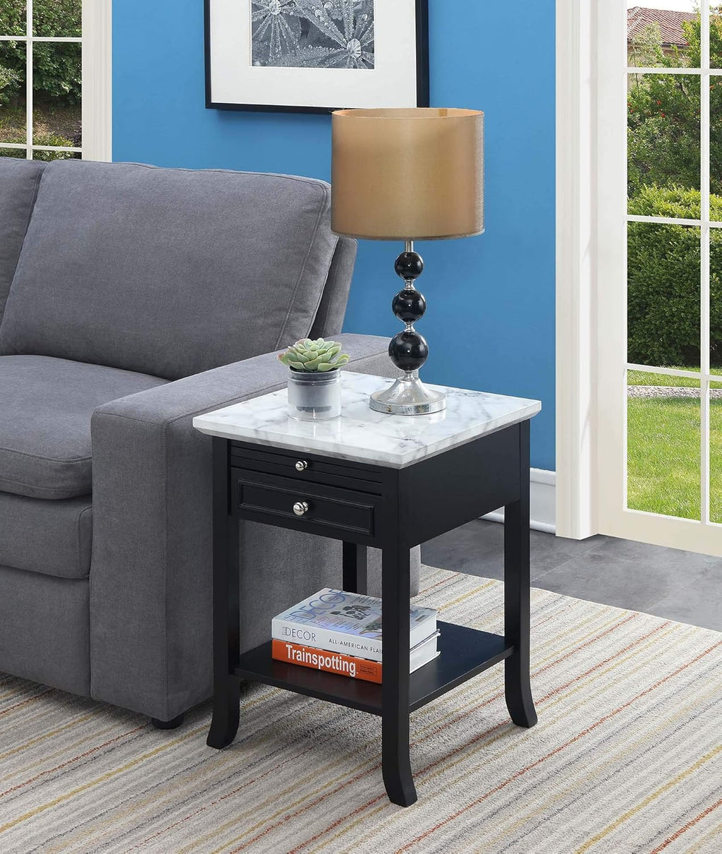 White End Table with Drawer and Slide E925
