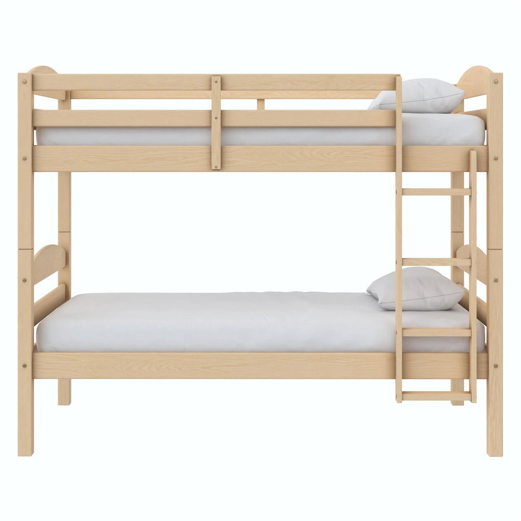 White Solid Wood Twin-over-Twin Convertible Bunk Bed G3640