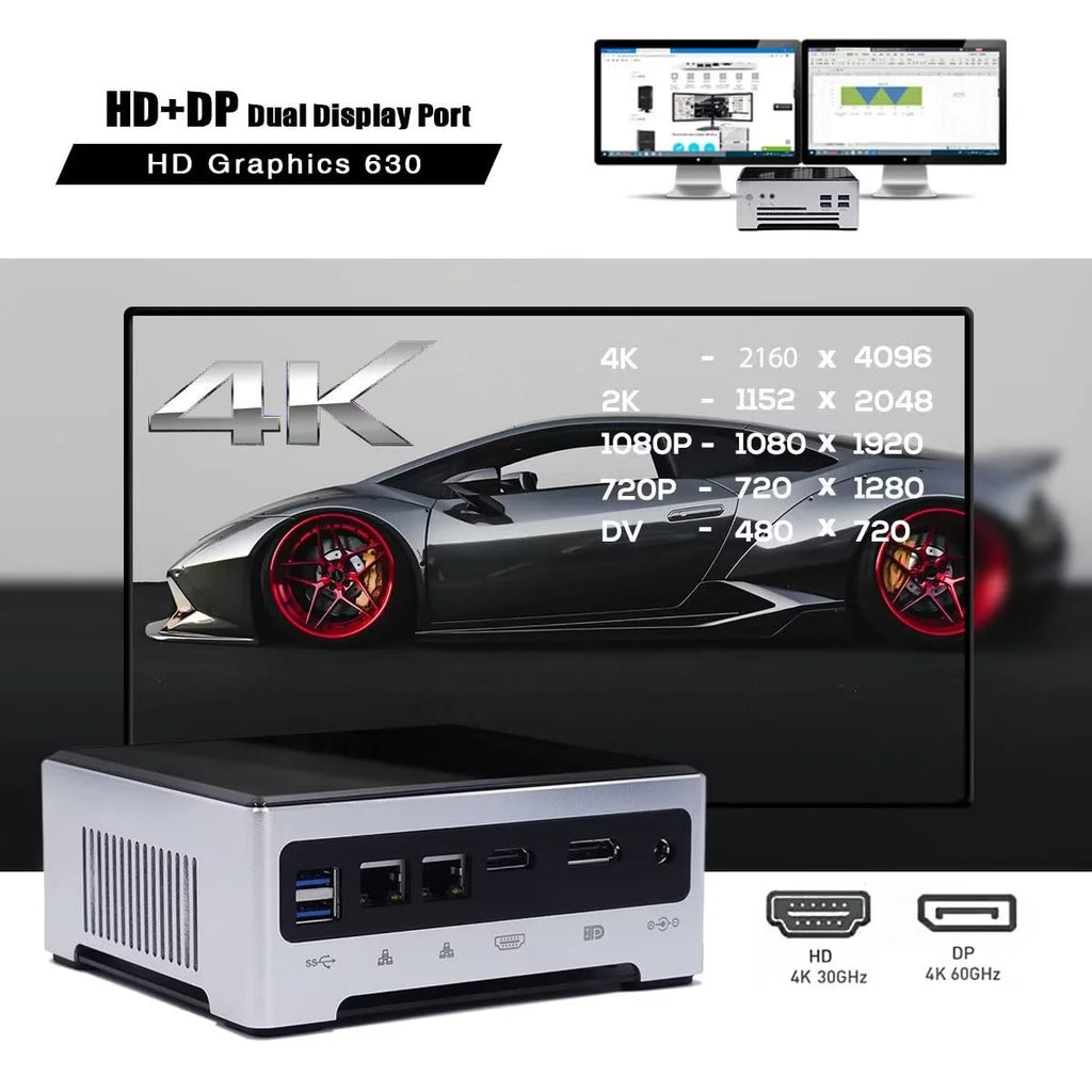 Mini PC Desktop DDR4 Octa Core i9 64GB RAM 1TB SSD Windows 11 Pro Y586