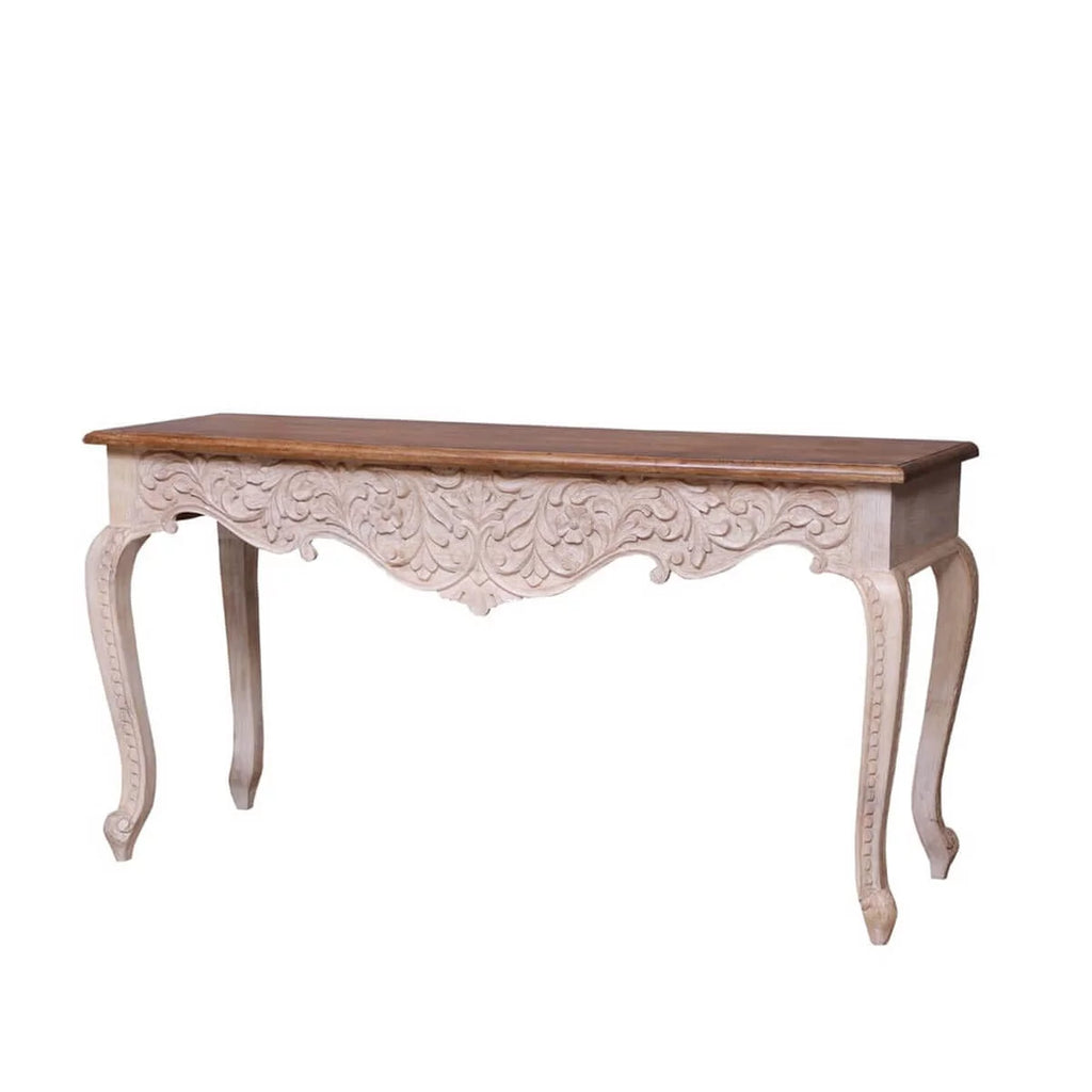 Reclaimed Wood Hand Carved Hall Table N301333