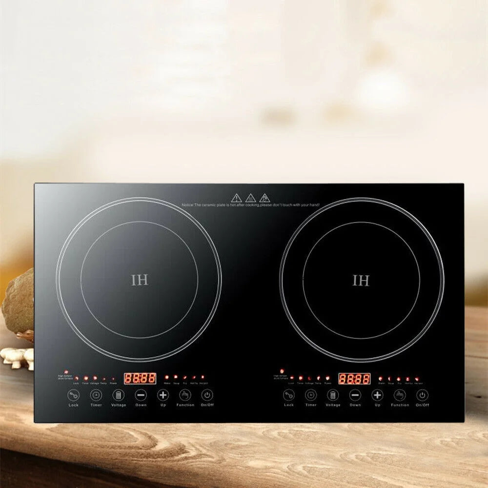 1200W Dual Burners Electric Cooktop Black W252548