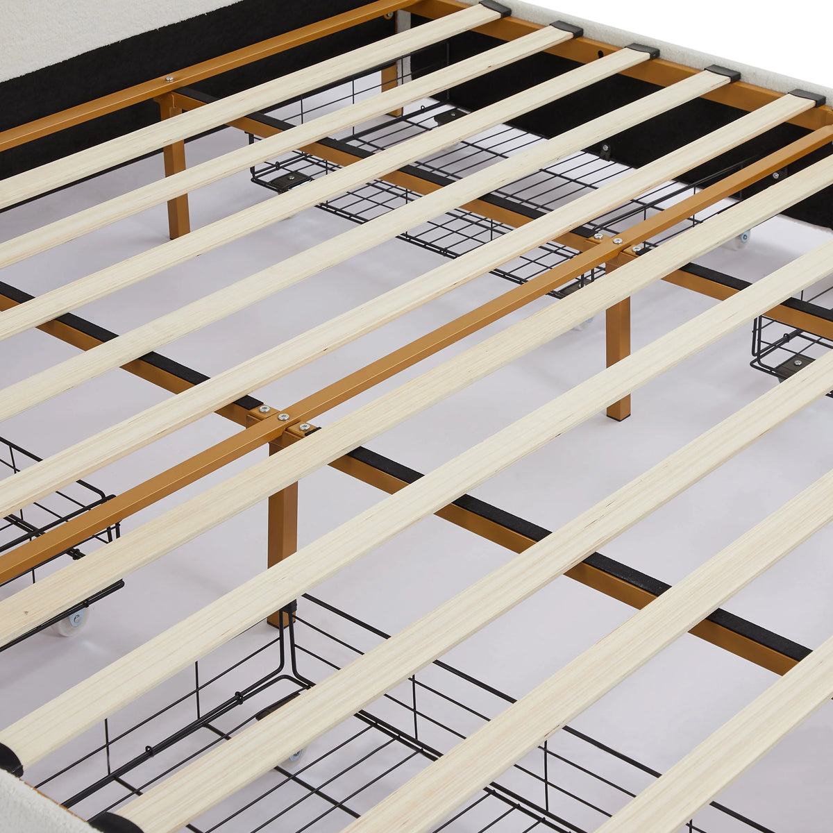 King Size Bed Frame with Drawer - White Z7629