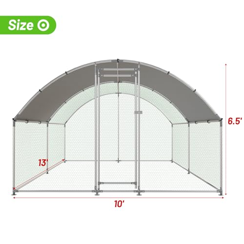 Large Metal Walk-in Chicken Coop with Anti-UV Cover Q867