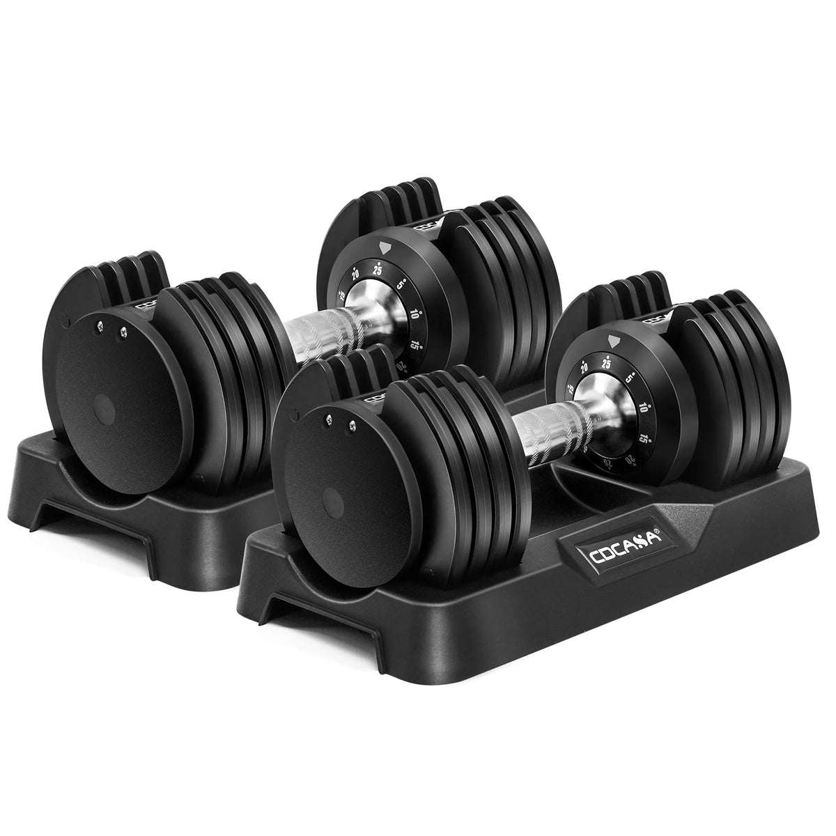 Adjustable Dumbbell Set 25 Lb Black E4015