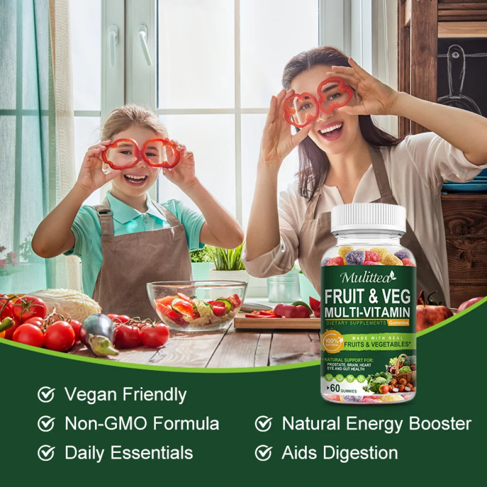 Fruits and Veggies Supplement 120 Gummies Non-GMO Pectin-Based Gluten-Free U3653