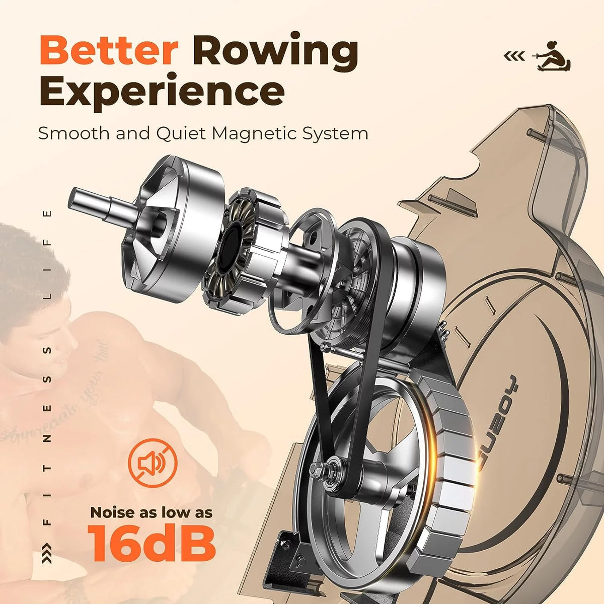 Magnetic Rowing Machine 350lbs Weight Capacity 8 Level Resistance V5226