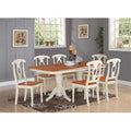 9 Piece Dining Set with Leaf and 8 Chairs White E637