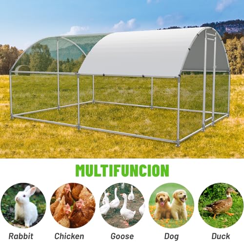 Large Metal Walk-in Chicken Coop with Anti-UV Cover Q867